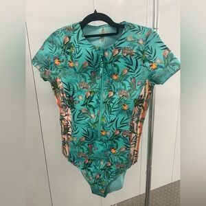 Johnny Was Taina Neoprene One Piece Swimsuit, Size Medium